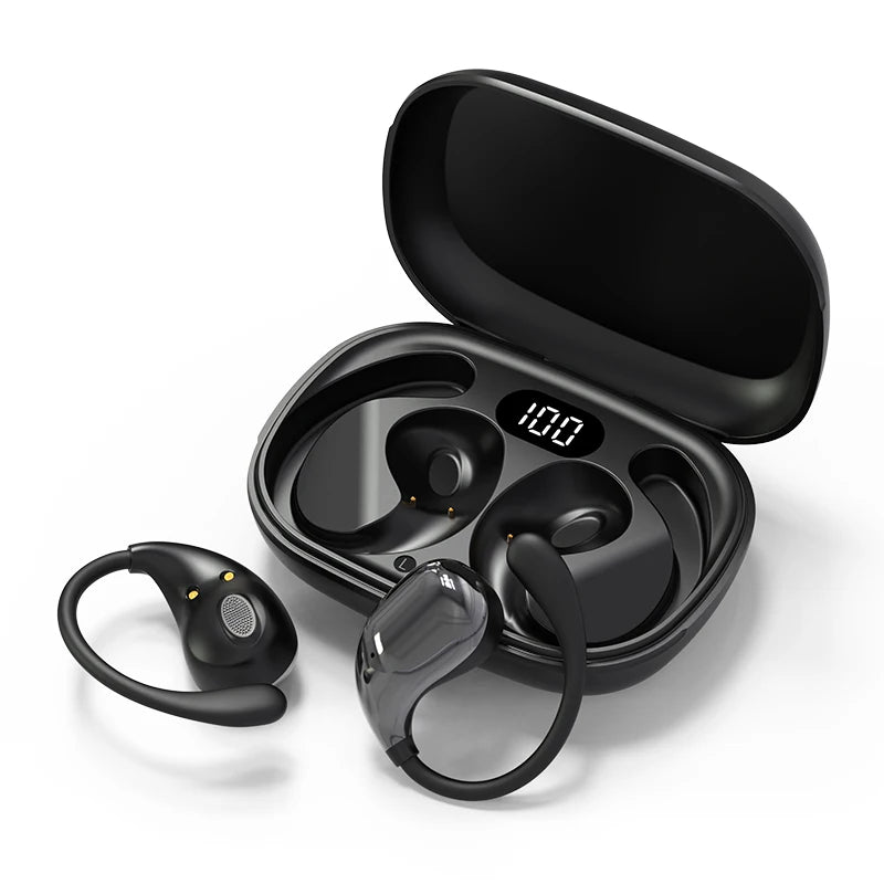 Bluetooth 5.4 Headphones Ear Hook Wireless Earphones HiFi Stereo Sports Gaming Headsets LED Touch Control Earbuds for Xiaomi