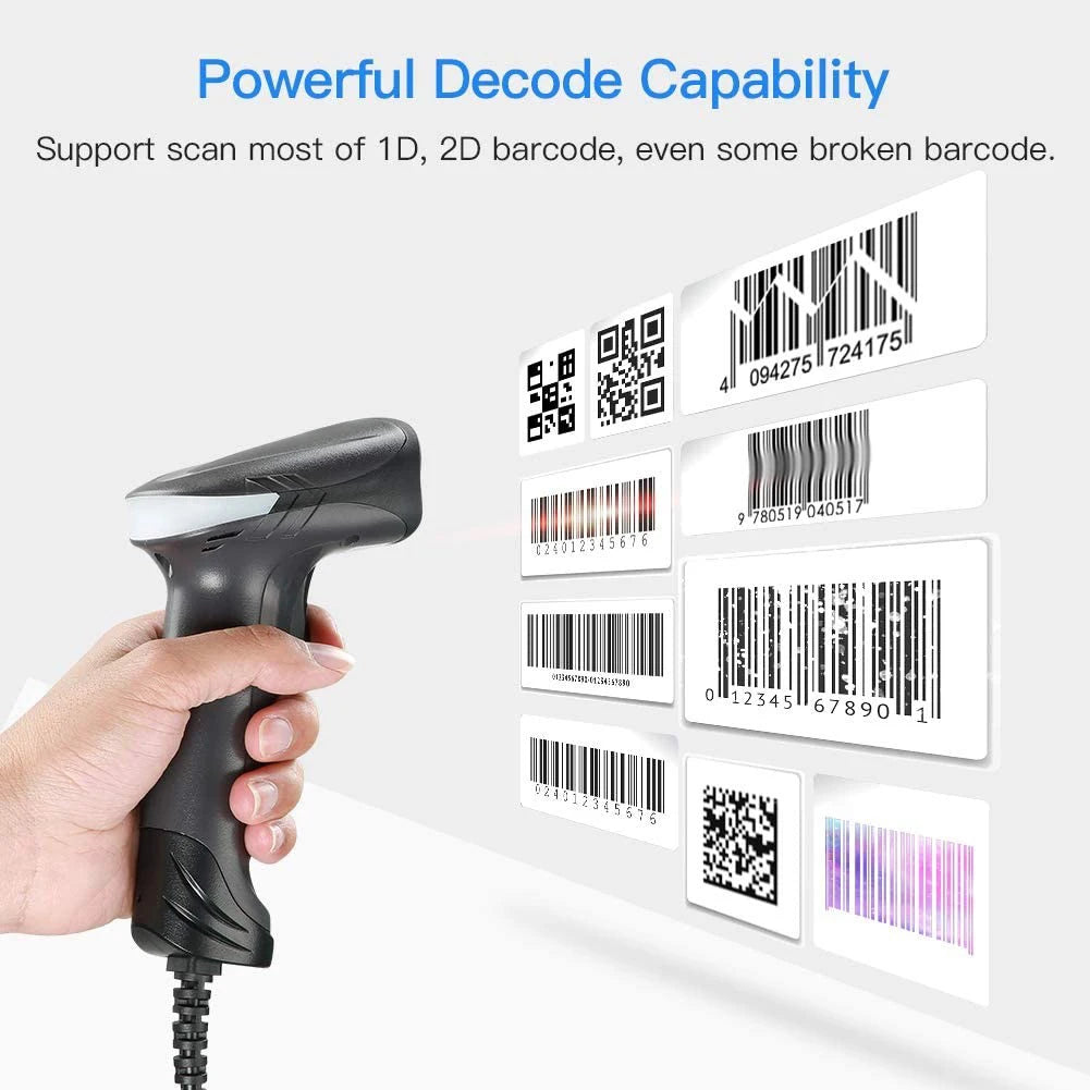 2D/1D OCR Barcode Scanner Handheld Portable Wired USB Reader MRZ PDF417 Data Matrix for Retail Store /Passport Identity Card