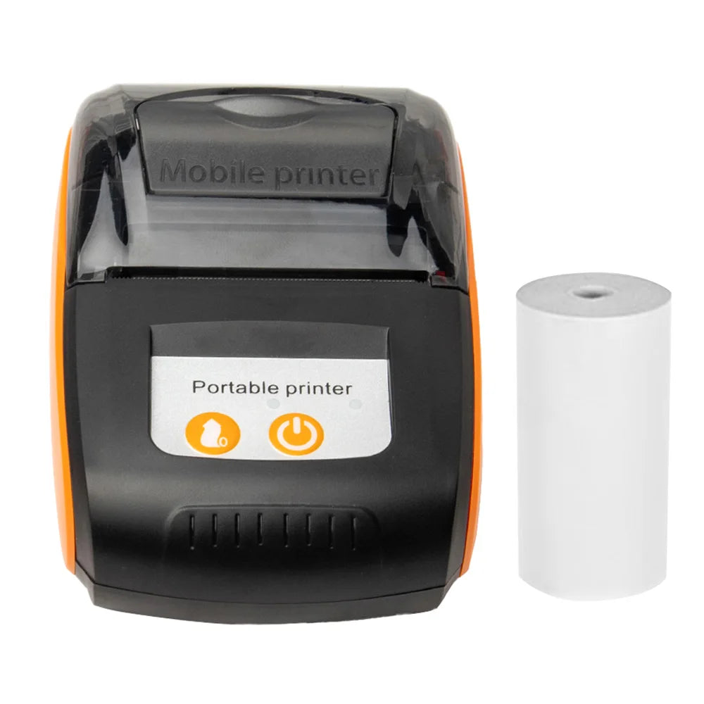 Portable Receipt Printer 58mm Mini Thermal Printing Wireless BT USB Mobile Printer 203dpi with 2 Inch Thermal Paper Roll