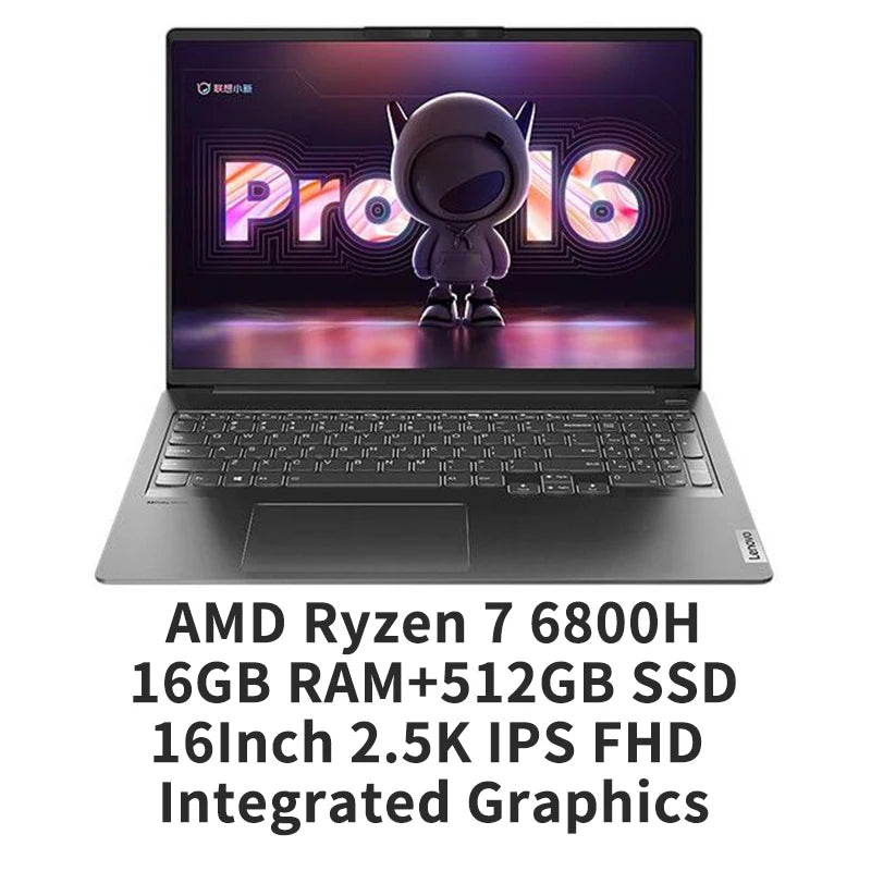 Lenovo Xiaoxin Pro16 2021 Laptop AMD Ryzen 7 5800H/R7-6800H/i5-12500H 16Inch 2.5K 120Hz 16GB RAM 512GB SSD Notebook