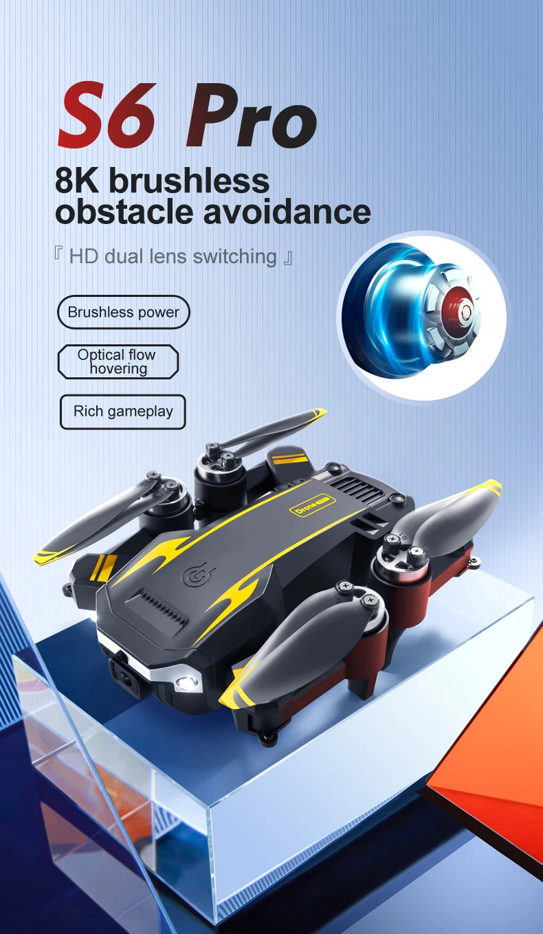 Xiaomi S6 pro Drone Aerial 8K HD Professional Foldable Obstacle Avoidance Quadcopter Dual Camera GPS WIFI RC UAV Christmas Gifts