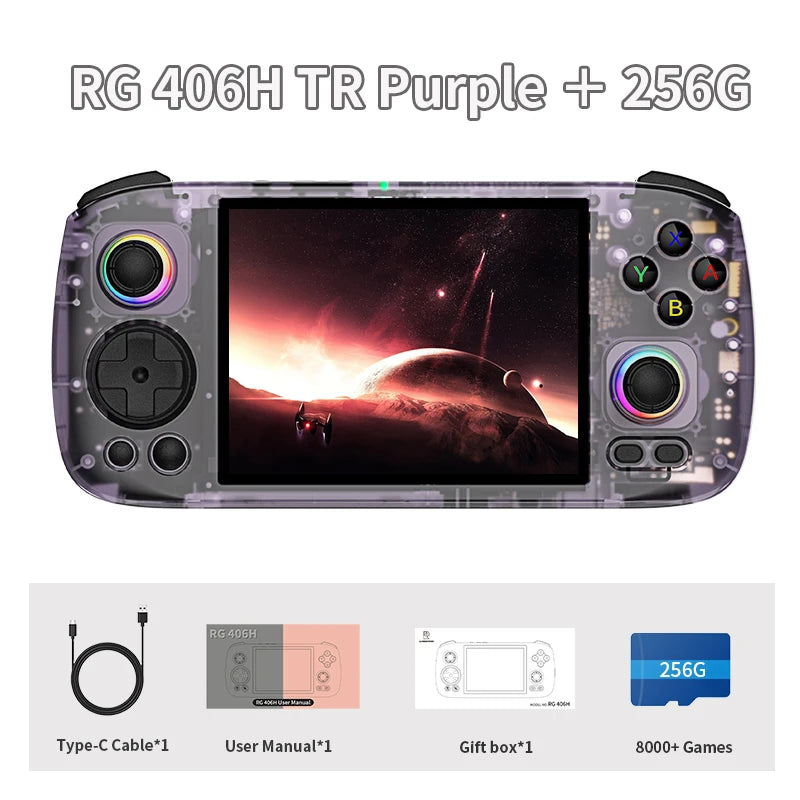 ANBERNIC RG406H RG 406H Handheld Game Console 4inch IPS Multi-touch Screen Retro Video Games Players Support 5G WIFI FOTA Update