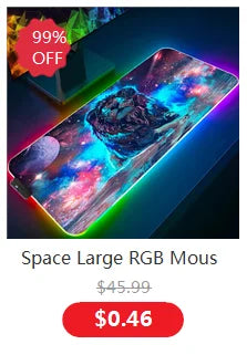Cool Space Large RGB Mouse Pad Gaming XXL Mousepad LED Mause Pad Gamer Copy Mouse Carpet MausePad PC Desk Pad Mat with Backlit