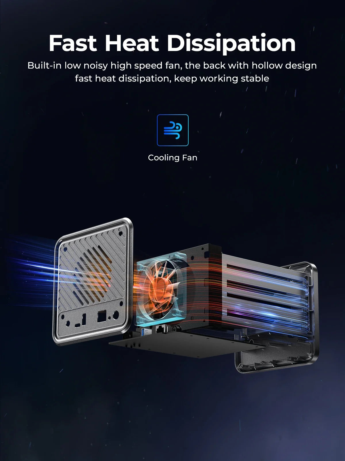 ORICO MetaCube Household Storage Type-C 3.5" HDD Case Dual-bay NAS with Automatic Backup Remote Access with Offline BT Download