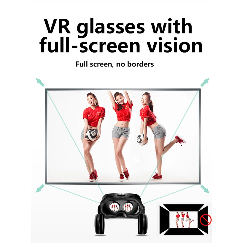 3D VR Headset Smart Virtual Reality Glasses Helmet for Smartphones Phone Lenses Headphones 7 Inches Binoculars Goggles Devices