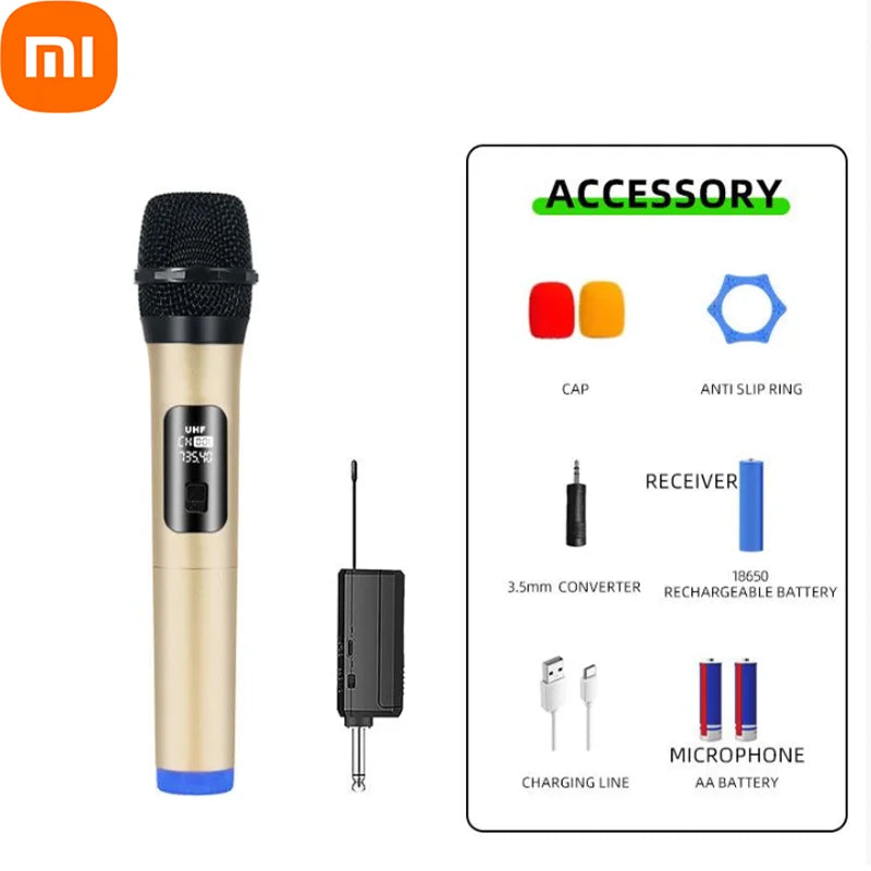 Xiaomi Wireless Microphone 2.4G UHF Fixed Frequency 2 Channels Handheld Micphone For Live Party Karaoke Professional Meeting