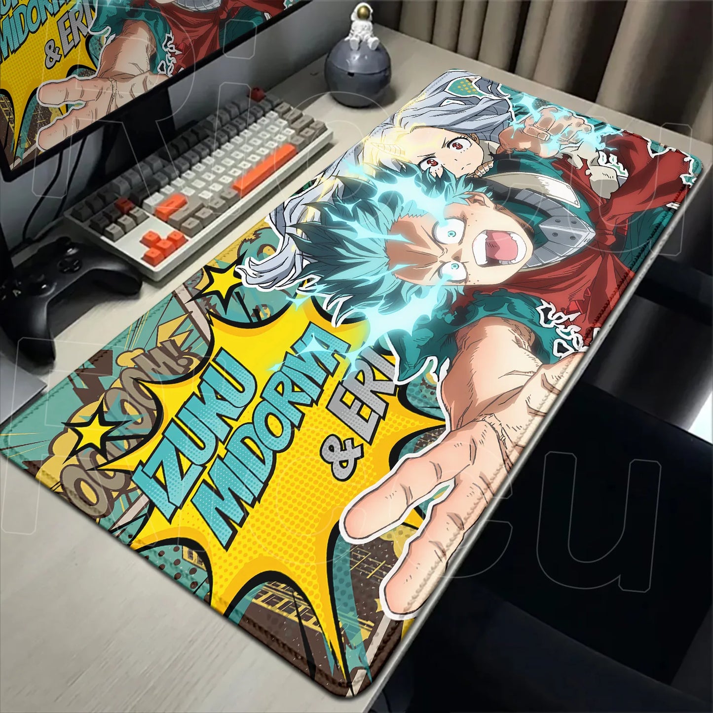Japan Anime My Hero Academia Mousepad Bakugou Katsuki Large Lock Edge Keyboard Pad For Gamer Computer Desk Mats Anti-slip Rubber