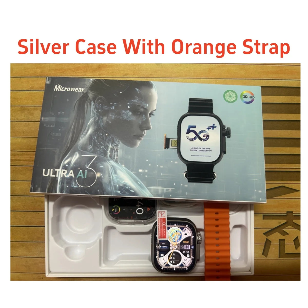 Microwear Ultra Ai3 Smartwatch 5G 180° Rotating Camera Google Play GPS WIFI 2.2inch Amoled HD Display 4G Calling Smartwatch Men