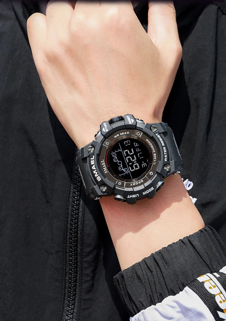 SMAEL Digital Watches Sports for Men 50m Waterproof LED Watches 8082 Men;s Wristwatches Digital  Clock Mens Sport Watches