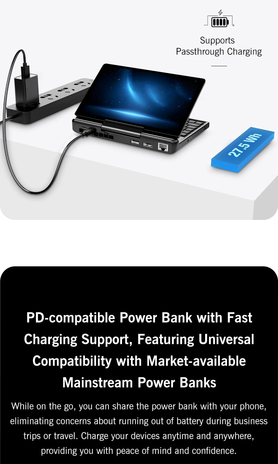 GPD MicroPC 2 Handheld Mini Laptop 7 Inch Touch Screen 16GB RAM 512GB SSD N300 CPU Windows 11 System