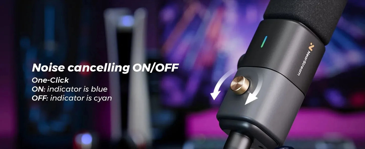 NearStream Condenser USB XLR Microphone Desktop Plug-and-Play Professional Mic pc for Gaming Streaming podcast studio Recording