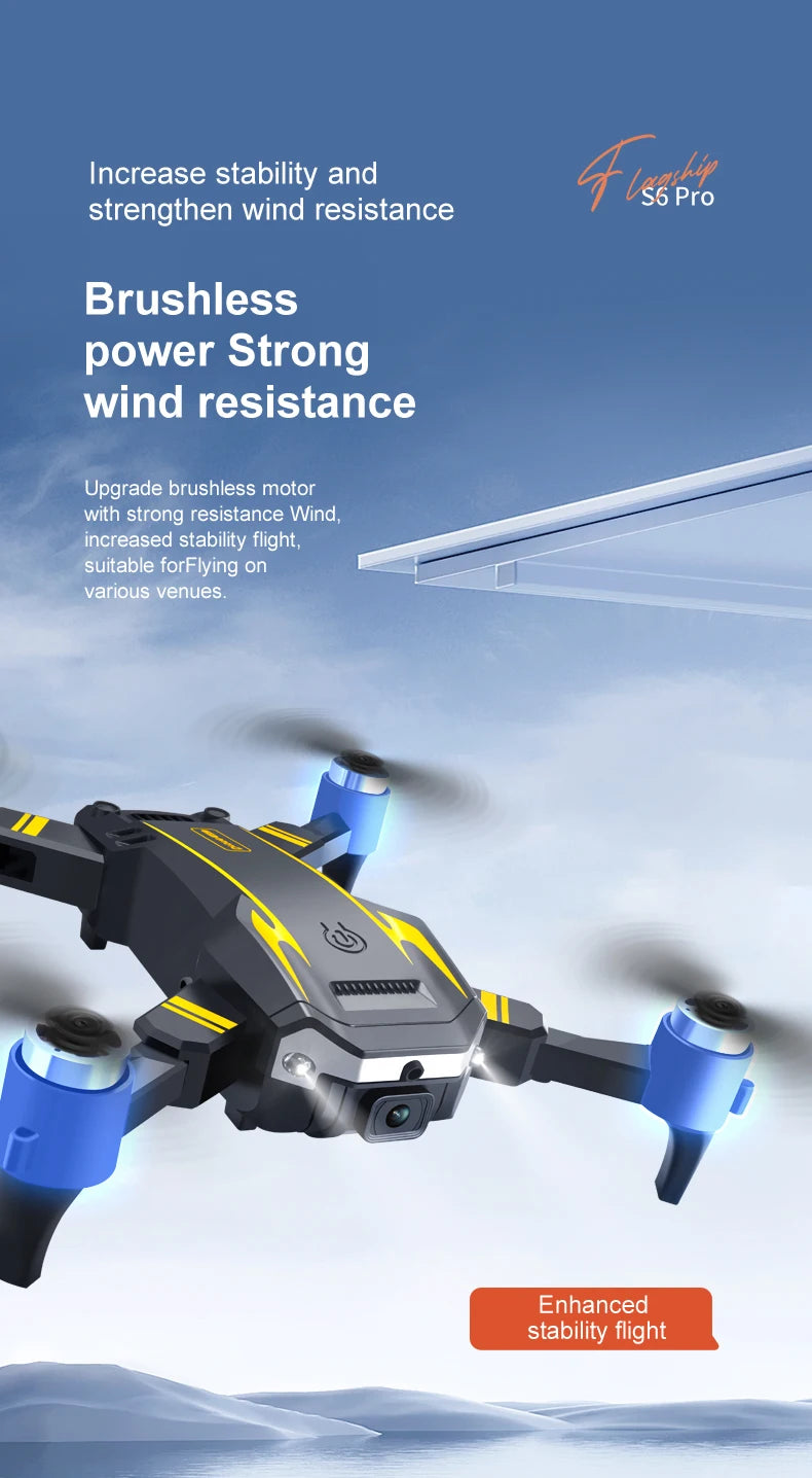 Xiaomi S6 pro Drone Aerial 8K HD Professional Foldable Obstacle Avoidance Quadcopter Dual Camera GPS WIFI RC UAV Christmas Gifts