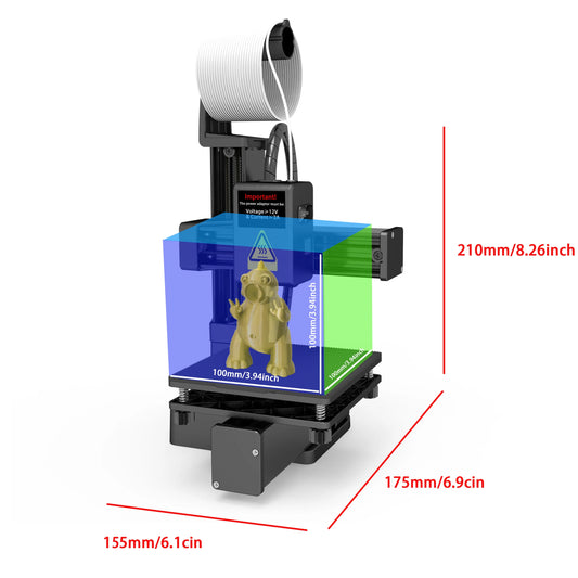 EasyThreed 3D Printer  Entry Level  Compatible with PLA TPU 1.75mm Filament  include Power Adaptor.
