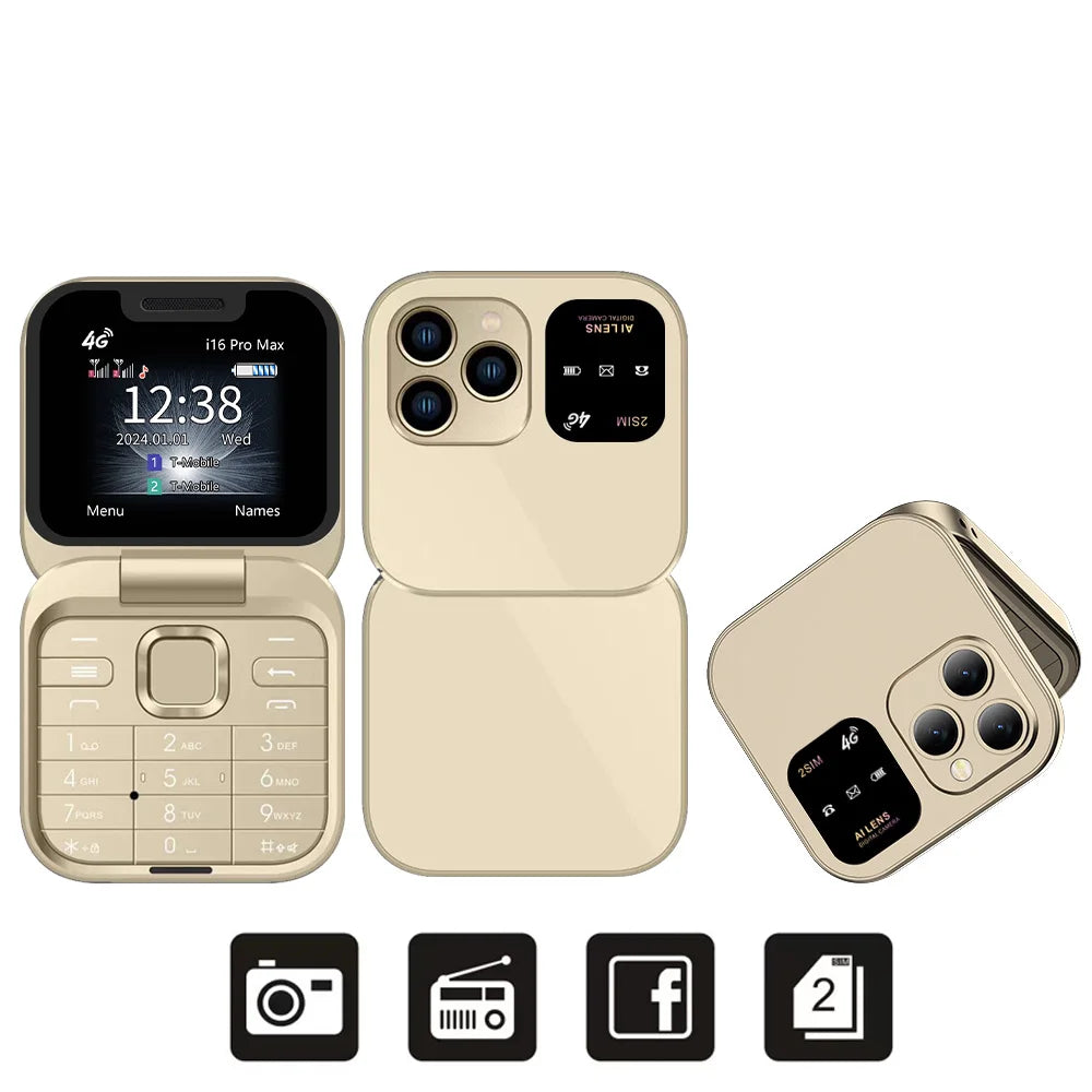 2025 NEW SERVO 4G LTE Cellular Folding Mobile Phone Dual SIM Card Speed Dial Magic Voice Call Recording Blacklist Flip Cellphone