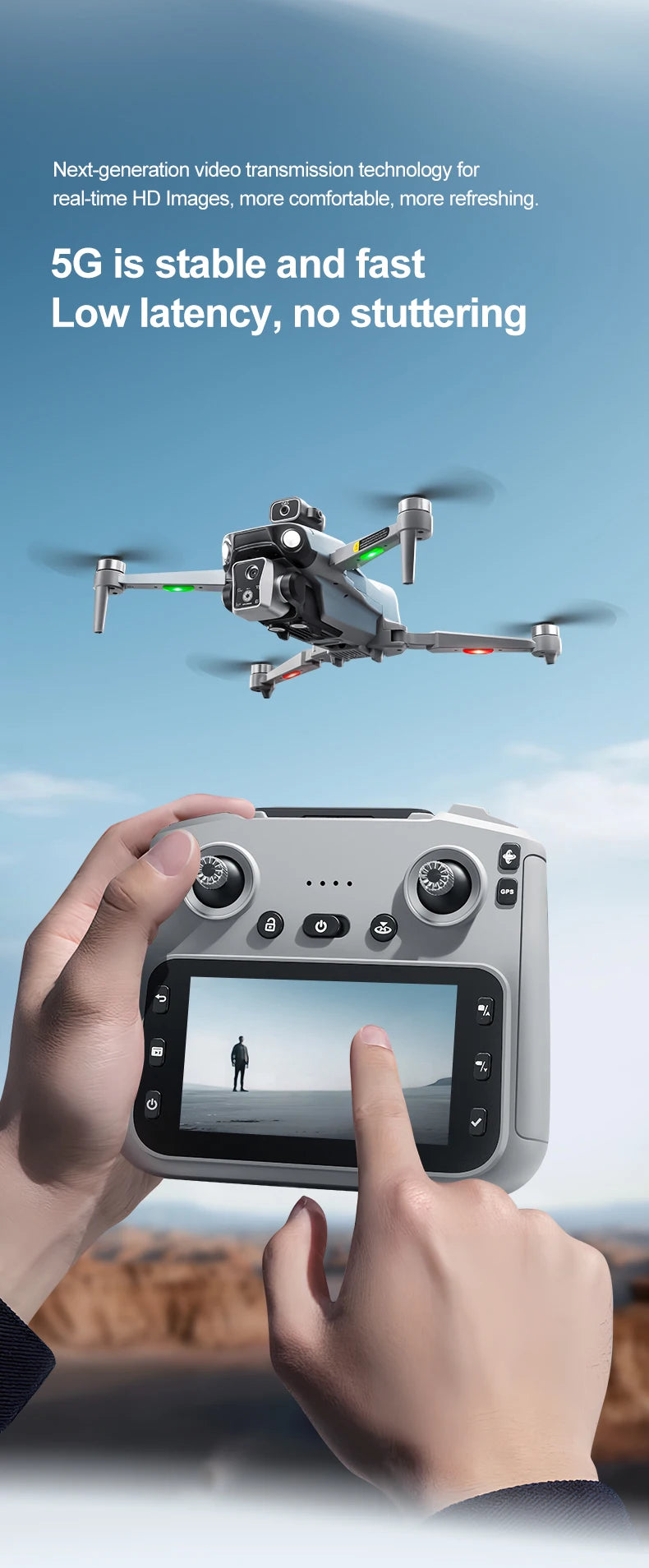 New K19 MAX GPS Drone Professional 8K Camera Aerial FPV Brush Avoiding Obstacle with Large Screen Remote Control Folding Drone