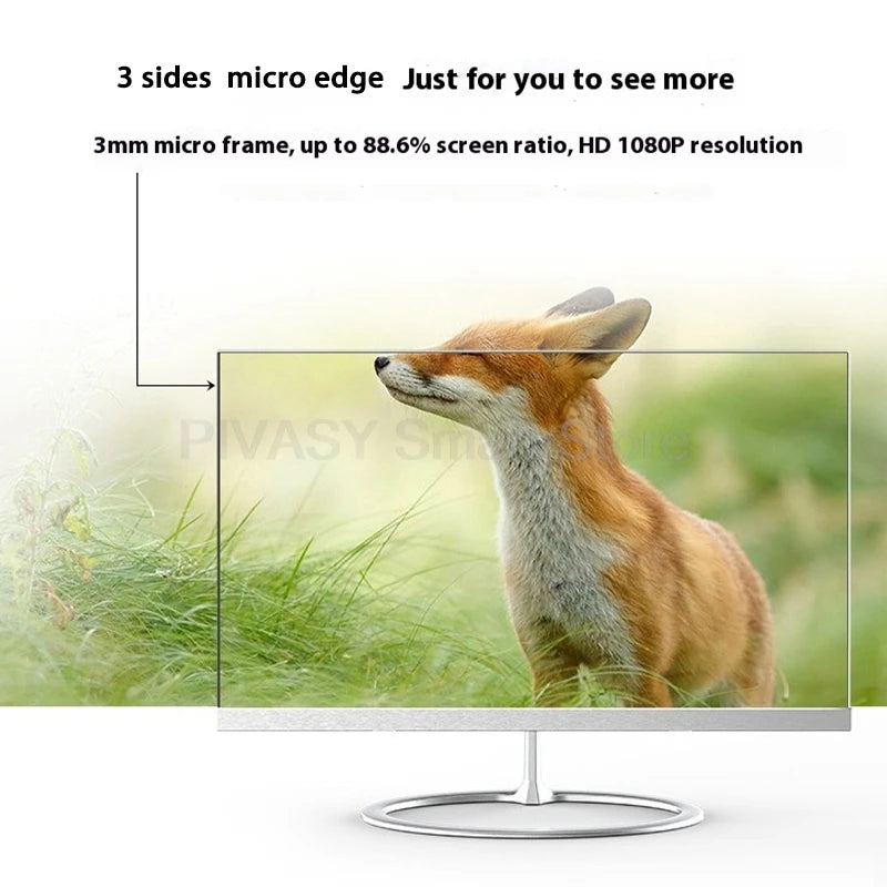All-in-One Desktop PC SSD Quickly Boot 3mm Bezel Big Screen Ratio 1080P WiFi Multi-Tasking for Office Education Studio Business