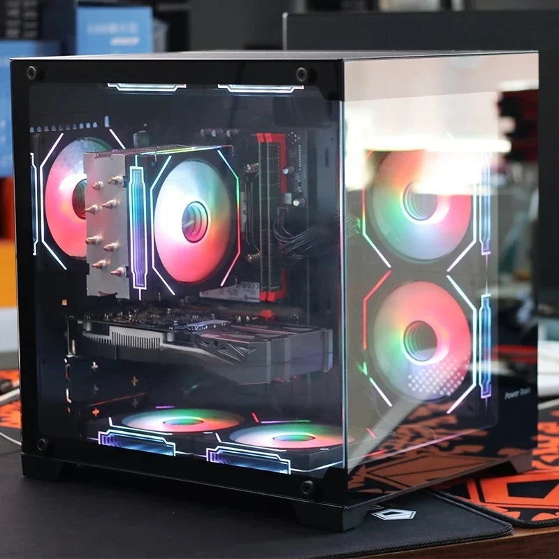 Desktop Computer I3 12100F 16GB 500G SSD RX550 4GB DDR5 Quad Core Win11 PC Desktop Computer Host Office and Household Use Gaming