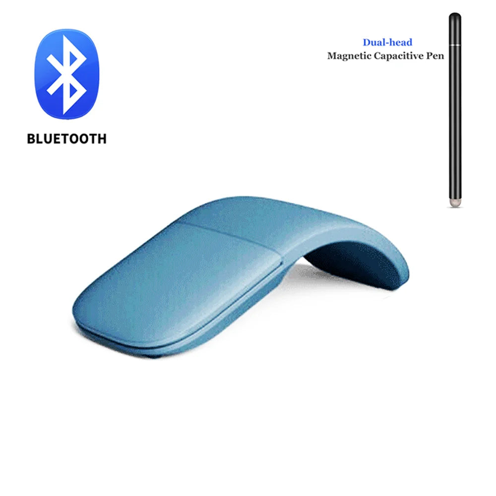 Bluetooth 4.0 Wireless Silent Arc Touch Mouse With Bag Foldable Ultra Thin Gaming Mouse For Microsoft Laptop