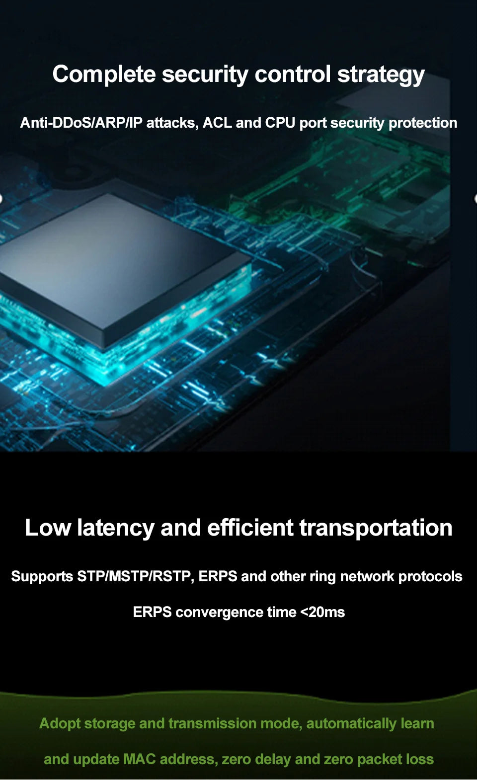 ONTi 8 10Gb SFP+ Ports L3 Managed Network Switch Support DHCP and Dynamic Routing Support VLAN Division and Port Aggregation