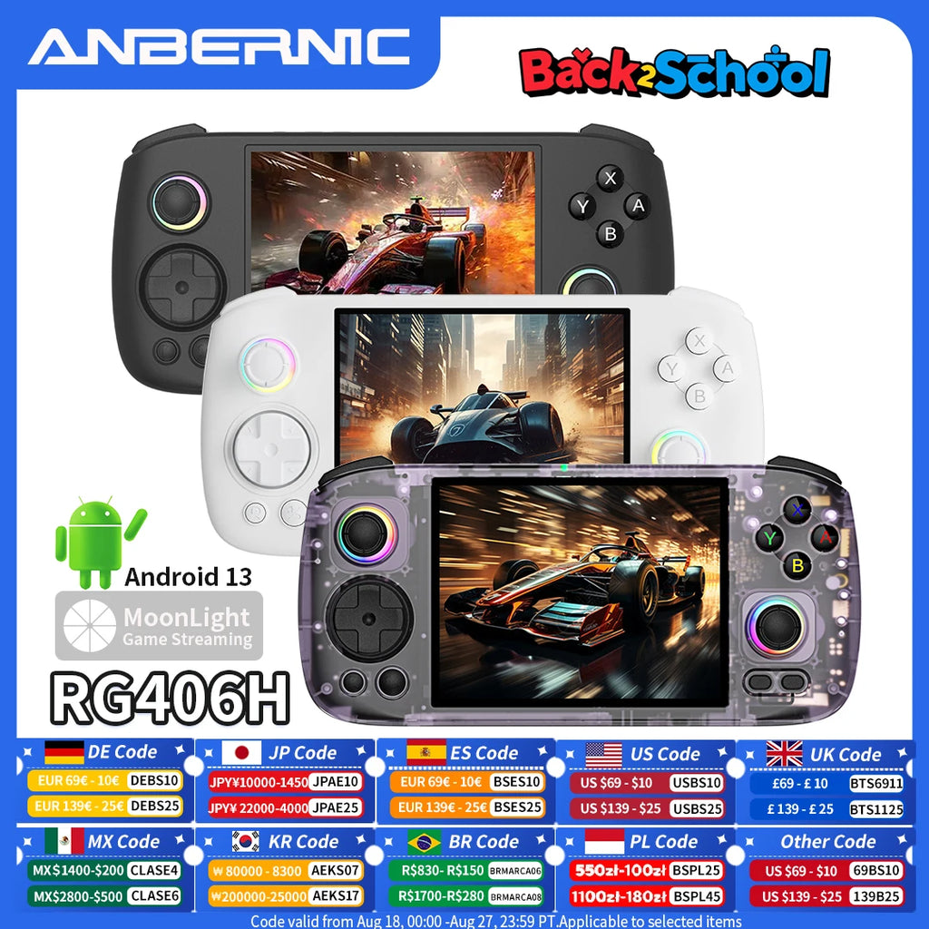 ANBERNIC RG406H RG 406H Handheld Game Console 4inch IPS Multi-touch Screen Retro Video Games Players Support 5G WIFI FOTA Update
