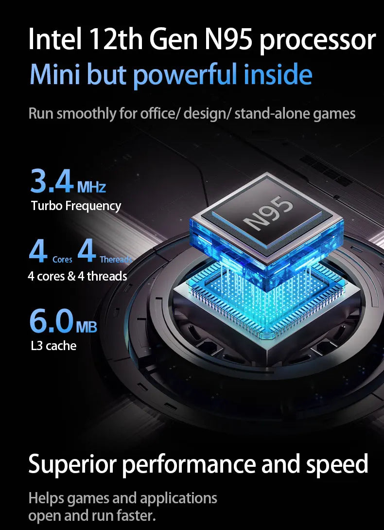 CRELANDER Laptop Intel N95 CPU 4 Cores 4 Threads 10.5 "TDP Touch Screen Detachable Gamepad Portable Handheld Gaming PC Laptops