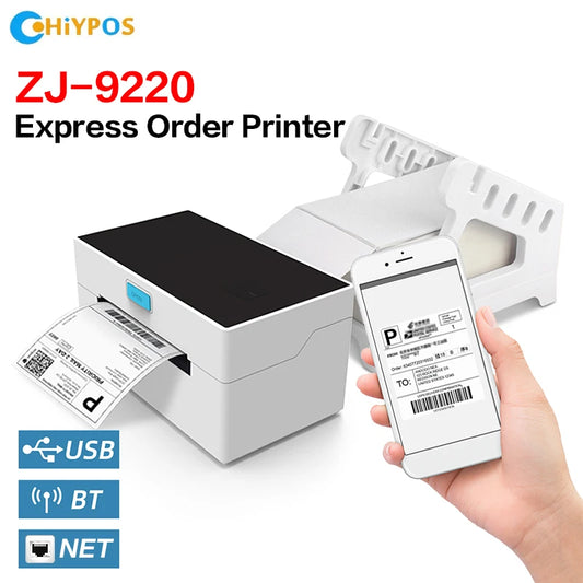 4inch Thermal Shipping Label Printer 9220USB/Bluetooth Compatible with Windows/Mac Barcode Label Printer 100*100/150mm