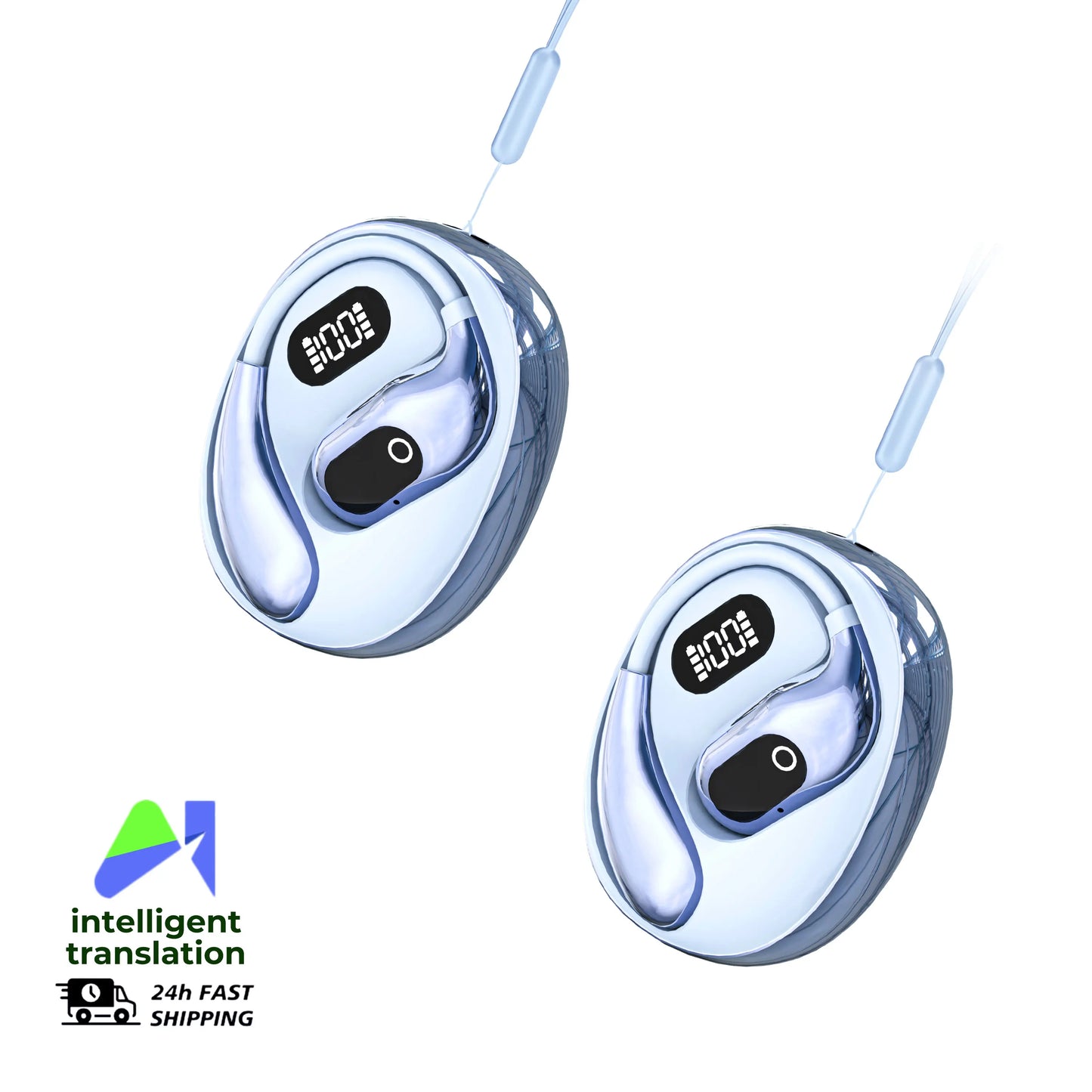 Real Time Translation Headphones 144 Languages Translator Earphones Wireless Bluetooth 5.4 Headsets for Business Office Travel