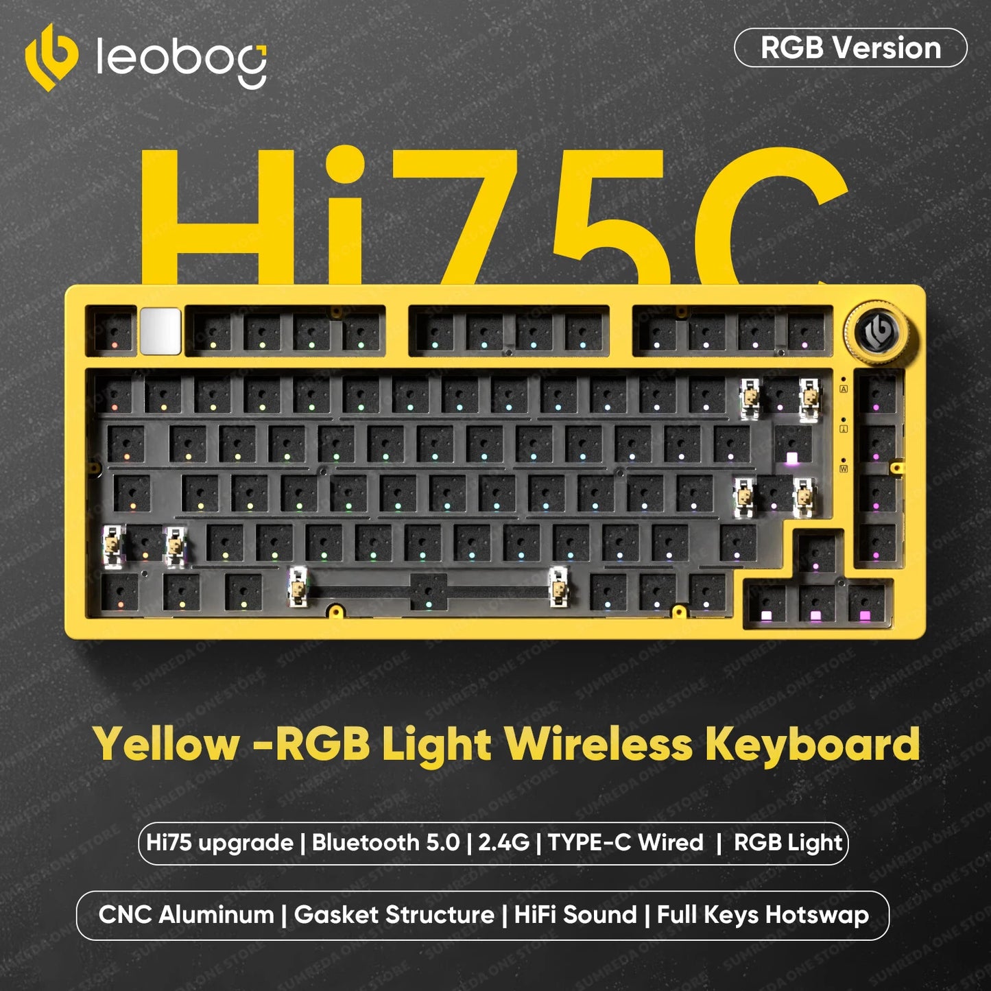 LEOBOG Hi75C Pro Hi75 Sugar65 Custom Mechanical Keyboard Aluminum Kits Hot Swap Wired Gaming Keyboard RGB Gamer Gasket Keyboard