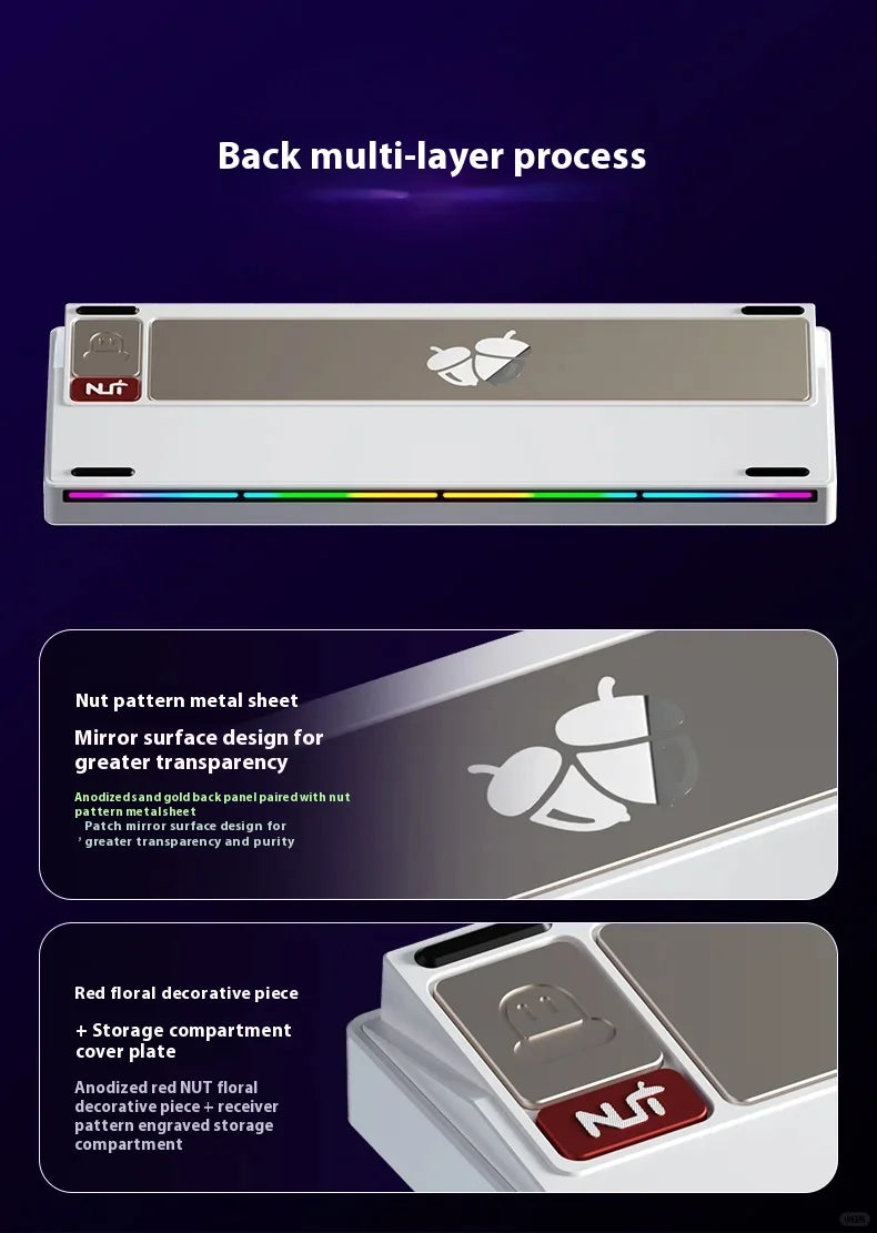 Lucky65 V2 NUT65 Sugar65 Weikav Lucky 65keys Mechanical Keyboard Aluminum 3-Mode Rgb Hot Swappable Custom Wired Gaming Keyboard