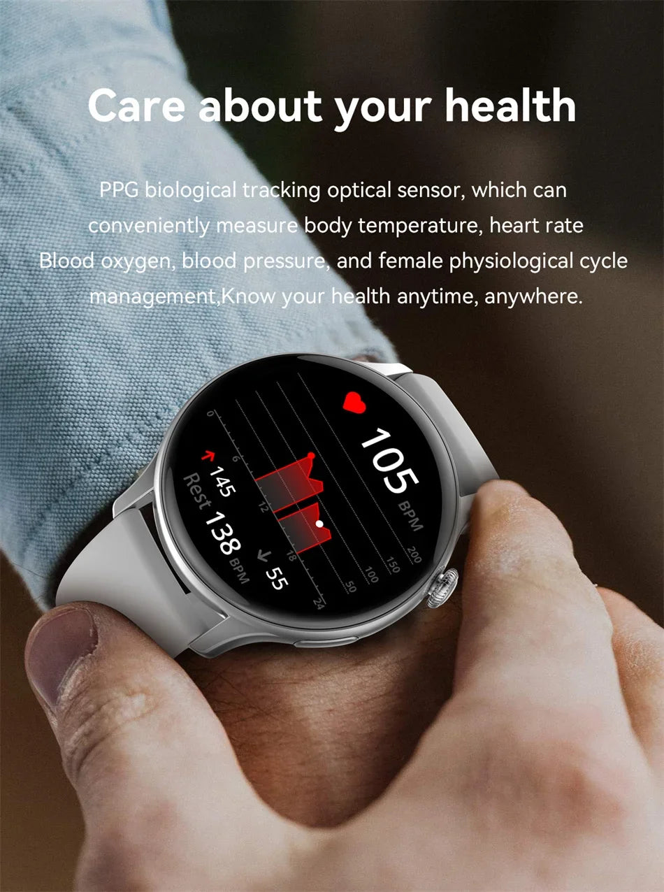 2025 Xiaomi New Real AMOLED HD Smartwatch Ladies Health Monitoring AI Voice Bluetooth Call Smart Watch