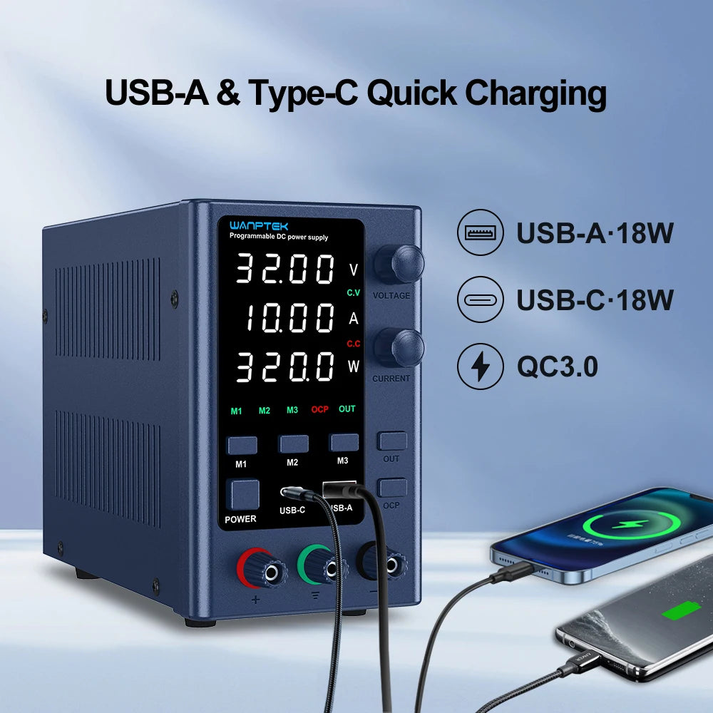 Wanptek Laboratory Power Supply Adjustable 30V 60V 120V For Phone Repair Regulated Lab Bench DC Power Supplies