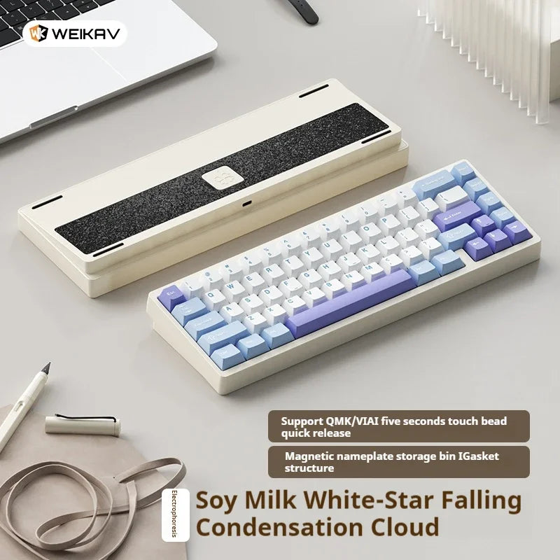 Sugar65 V2 Lucky65 V2 Aluminum Alloy Mechanical Keyboard 3-Mode Customization 2.4g Bluetooth Hotswap Gasket RGB Gaming Keyboard