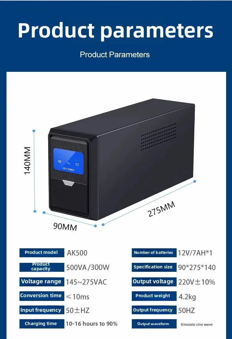UPS uninterruptible power supply 650VA390W battery 220V home computer monitoring street lamp cat power outage backup