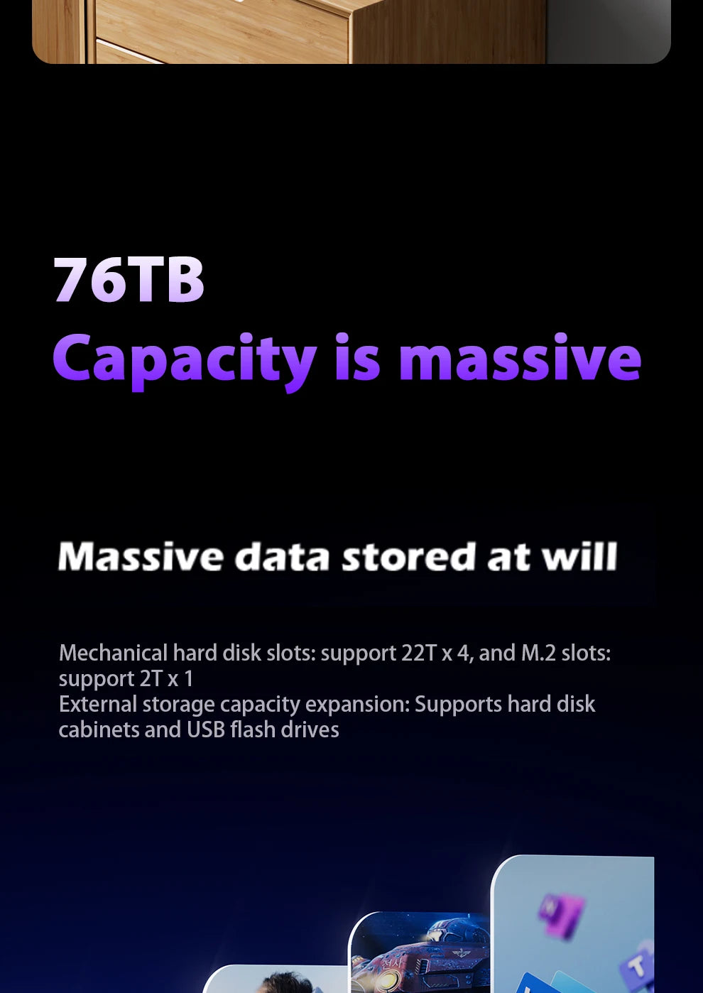 SZBOX WTR Pro NAS Mini PC with 4 Bay Twin Lake N150 DDR4 3200MHz Support 2.5/3.5" HDD*4 M.2 2280 NVMe Desktop NAS DIY Computer
