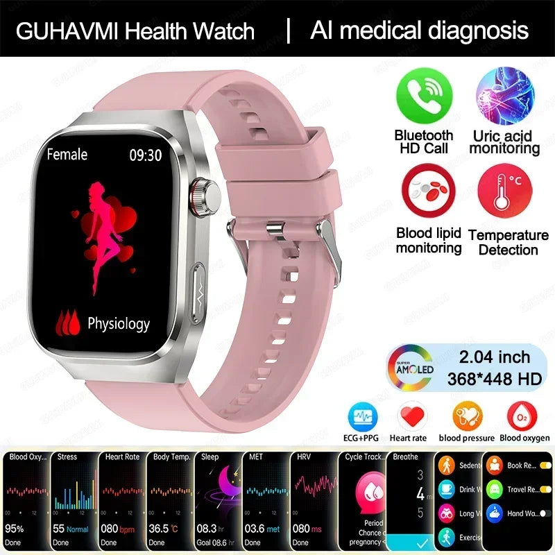 Xiaomi Blood Pressure Uric Acid Body Fat Smartwatch Micro Physical Examination Organ Health Watches Bluetooth Call Smart Watch
