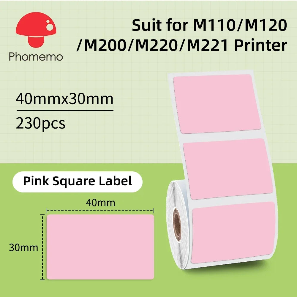 Phomemo M221 Label Printer Portable Thermal Maker Bluetooth Handheld Barcode QR Code Sticker Paper Rolls Labeller White 75mm Tag