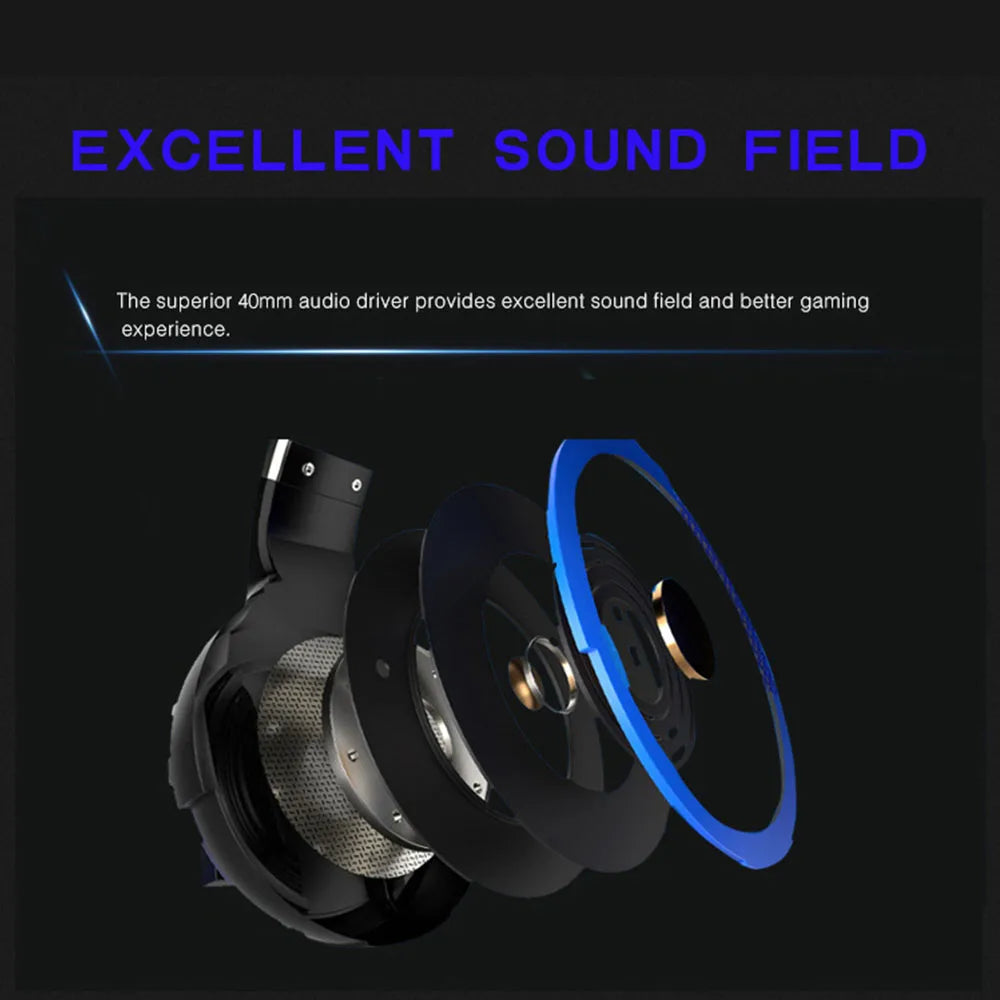 New Gaming Headphones Headset With LED Light Deep Bass Stereo Wired Gamer Earphone Mic for PS4 Xbox PC Laptop Phone One Switch