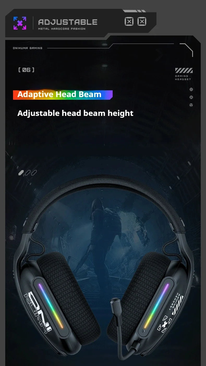 ONIKUMA Wireless Gaming Headset: 2.4G/Wired/Bluetooth 3 Modes, Bendable HD Mic, Soft Ear Pads, Immersive Sound for PC/PS4/5