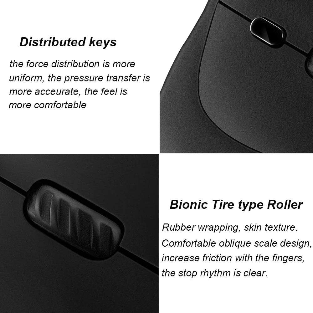 Lefon F35 Wireless Mouse Vertical Rechargeable Ergonomic Mouse 2400 DPI Optical Gaming Mice for Gamer Computer Laptop PC Mac IOS