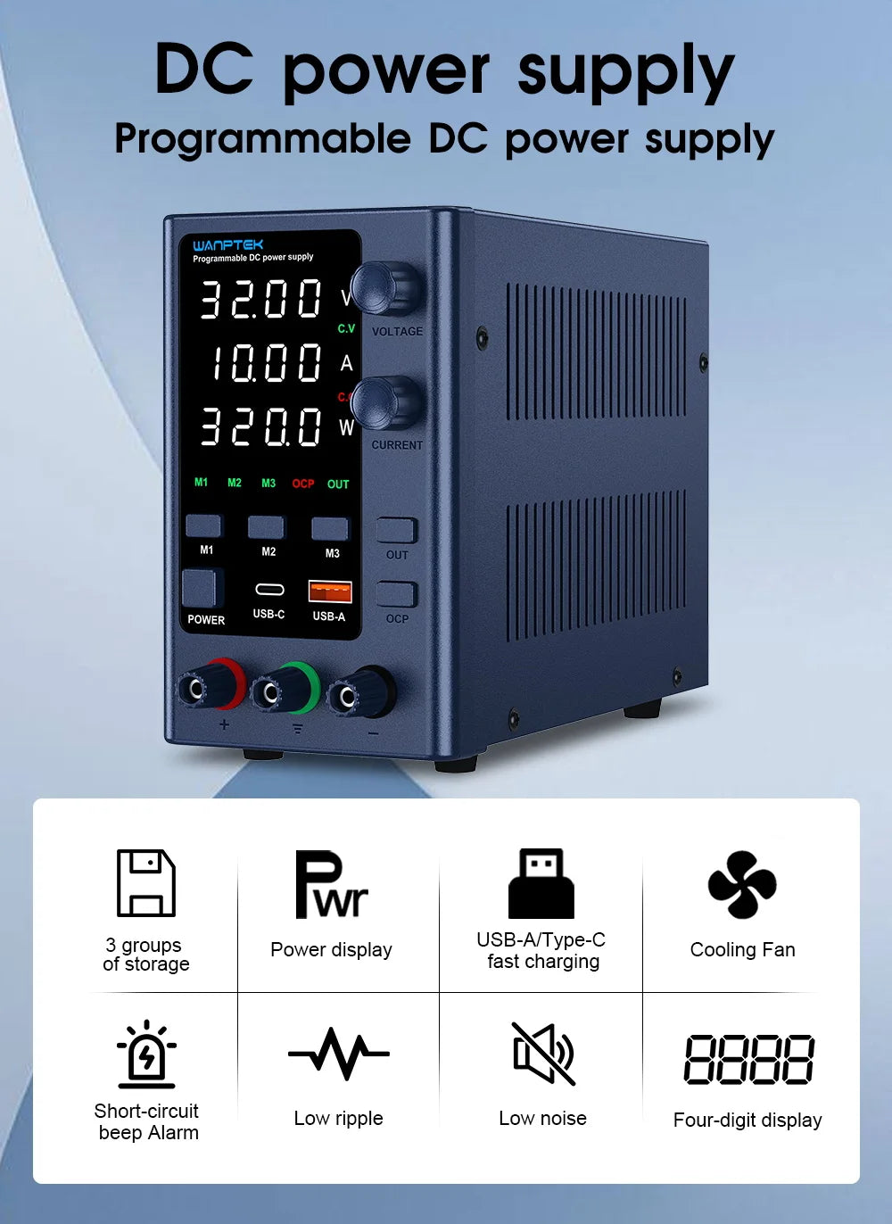 Wanptek Laboratory Power Supply Adjustable 30V 60V 120V For Phone Repair Regulated Lab Bench DC Power Supplies