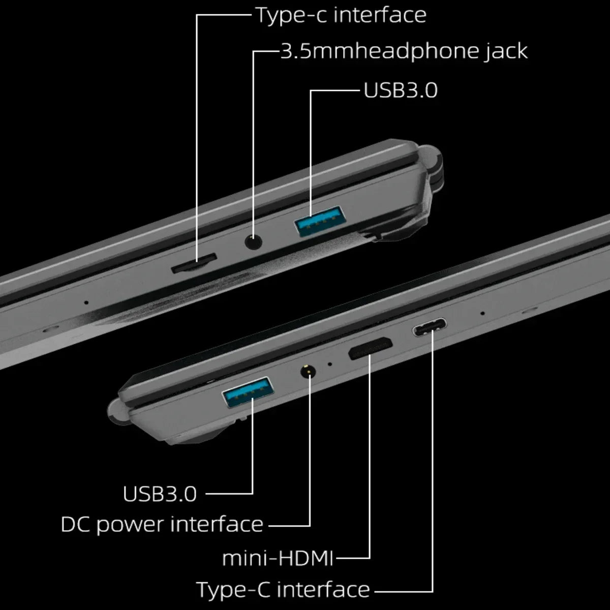 CARBAYTA 15.6"+7" Dual Screen Laptop Computer, Intel N95 32GB/16GB DDR4 RAM, RGB Backlit Keyboard 7" Touch Screen Notebook PC