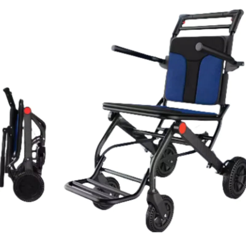 Airplane travel wheelchair rolling chair 7.8kg portable folding  safe  simple walking stick  elderly hand brake