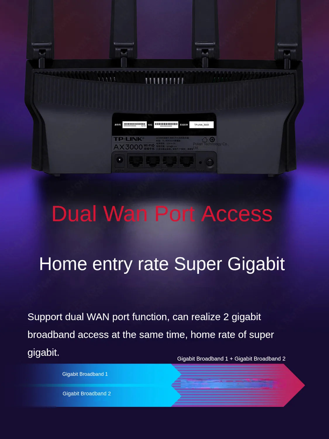 TP-LINK WIFI6 Dual Band AX3000 Wireless Router 2.5G&5G Mesh Networking AP Hotspot  Wifi Range Extender  Access Point