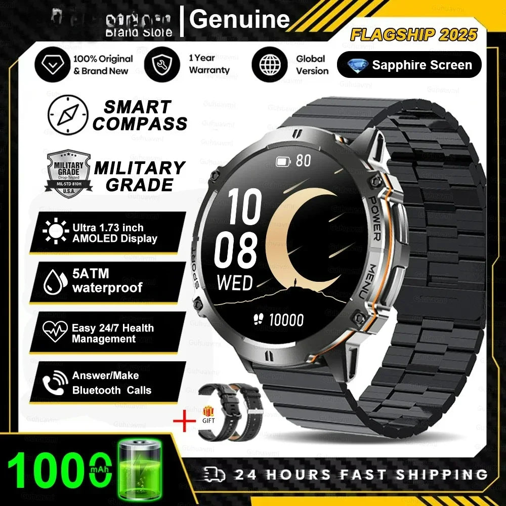 Xiaomi 2026 battery AMOLED screen Outdoor sports smartwatch men's watch compass 10ATM waterproof Bluetooth call smartwatch