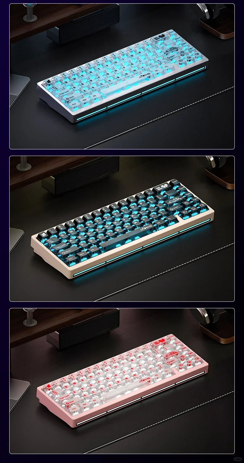 Sugar65 V2 Lucky65 V2 Aluminum Alloy Mechanical Keyboard 3-Mode Customization 2.4g Bluetooth Hotswap Gasket RGB Gaming Keyboard
