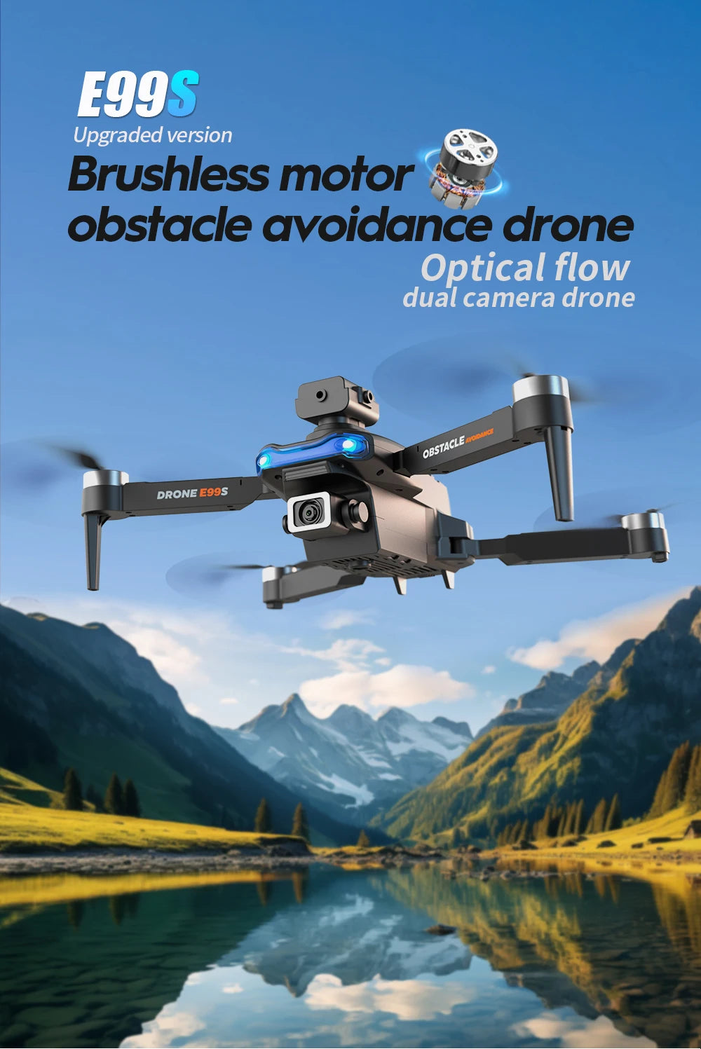 E99Pro Dron with Camera Professional 4K Dual Camera WIFI Optical Flow Drone fpv Obstacle Avoidance Aerial Photography Quadcopter