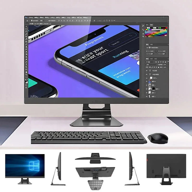 27 Inch All-in-One PC Core I7 10750H 16GB RAM 512GB SSD OEM AIO Desktop Computer Monoblock All In One PC With UPS Battery