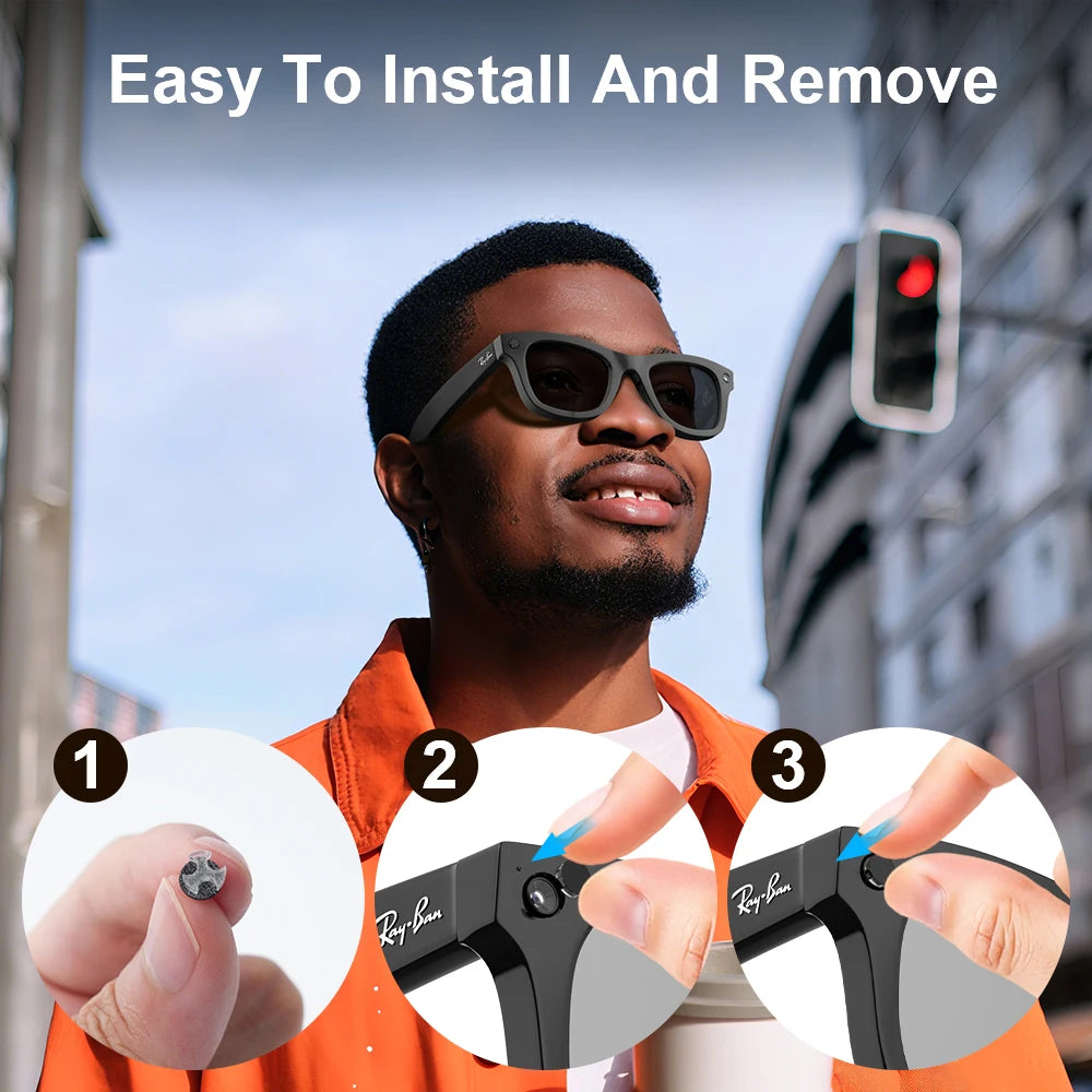 HIBloks For Ray-Ban Meta Wayfarer RW4008/RW4006 Skyler Headliner Smart Glasses Record Video Shading Sticker Glasses Accessories