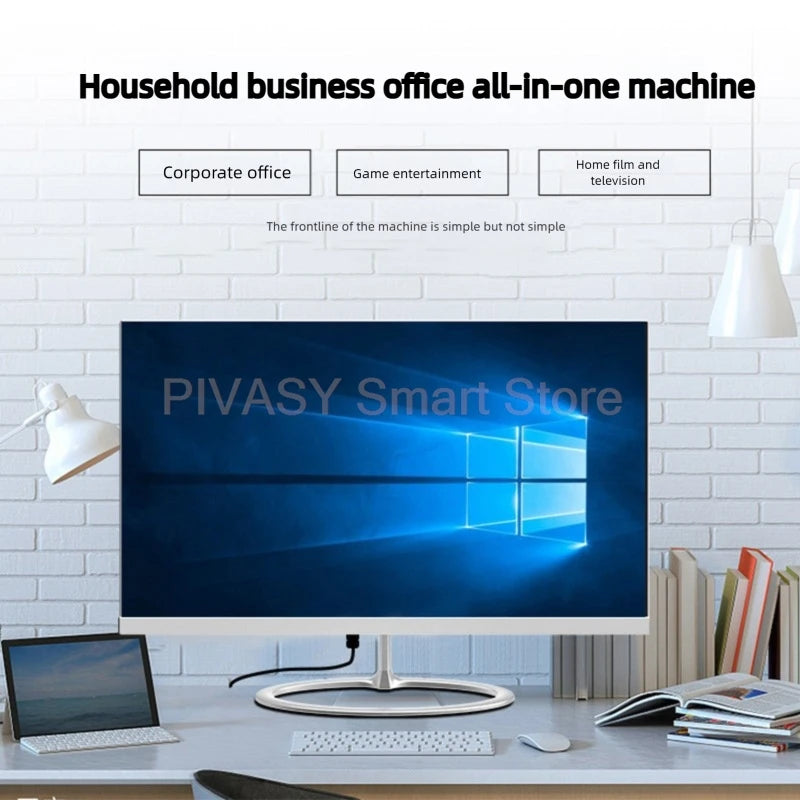 All-in-One Desktop PC SSD Quickly Boot 3mm Bezel Big Screen Ratio 1080P WiFi Multi-Tasking for Office Education Studio Business