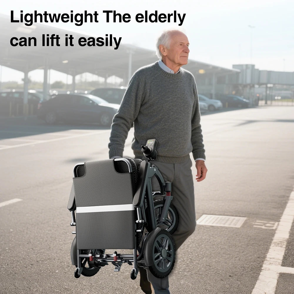 2025 Best Selling Lightweight Power Electric Wheelchair Portable Foldable Design with Big Wheels for Seniors Walkers